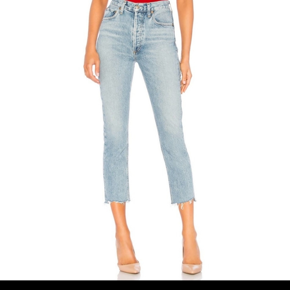 Agolde Riley High Rise Straight Crop Zephyr